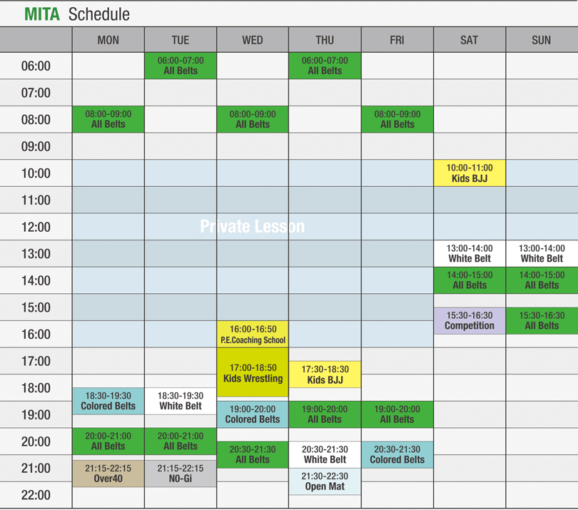 MITA Time Schedule